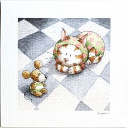 Lot de 3 cartes Chats - Virginie Cachau