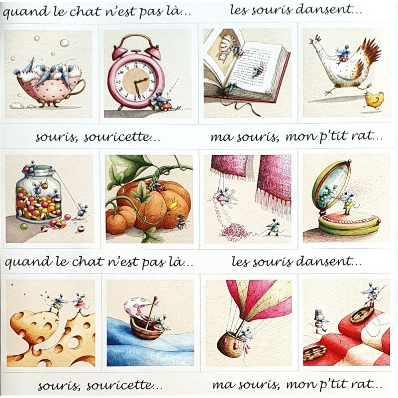 Cartes stickers " Souris souricette" - Virginie Cachau