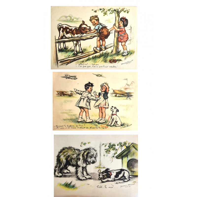 Lot de 3 images vintages Germaine Bouret