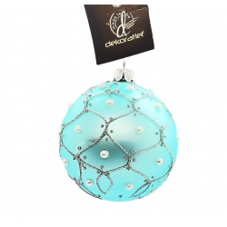 Boule de noël turquoise -...