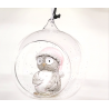 Boule en verre avec hibou au bonnet rose – Dèkoratief