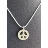 Collier avec pendentif argenté Peace and Love Bijoux fantaisie H. DUBIN