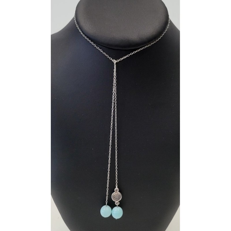 Collier Tac Tac avec perles en céramique turquoises