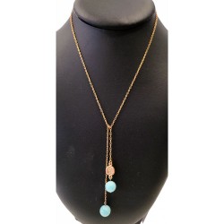 Collier Tac Tac avec perles en céramique turquoises