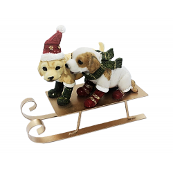 Chiens de noël sur luge