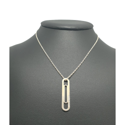 Collier avec pendentif argenté en forme de trombone - Brin d'Amour