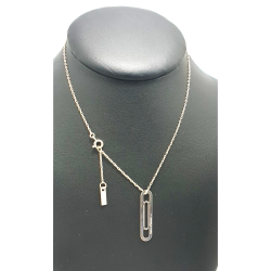 Collier avec pendentif argenté en forme de trombone - Brin d'Amour