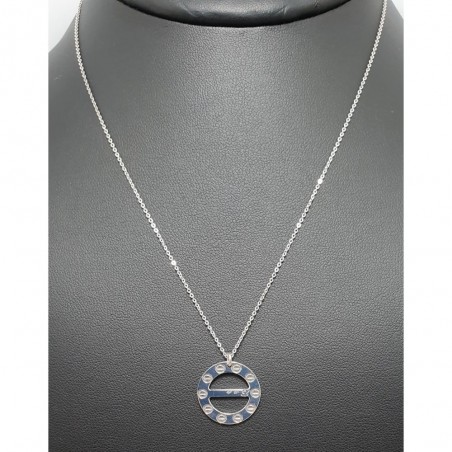 Collier AG925 avec pendentif anneau à vis