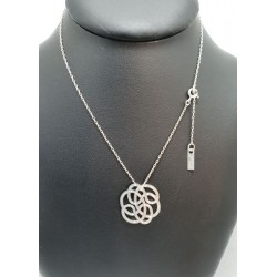 Collier argenté avec pendentif rosace entrelacé – Brin d’Amour