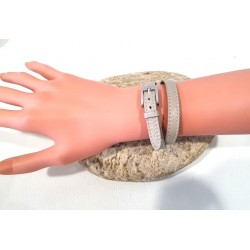 Bracelet en cuir gris...