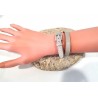 Bracelet en cuir gris double tours