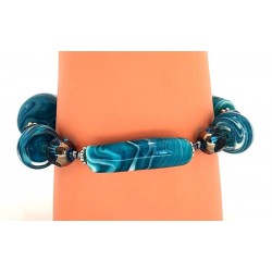 Bracelet en perles de verre turquoise