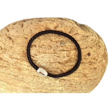 Bracelet homme en cuir tressé marron