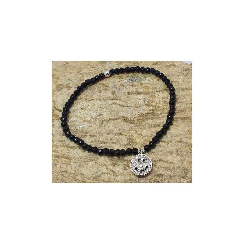 Bracelet en perle avec charm "Smiley "– bijoux 7bis