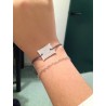 Bracelet cordon taupe, biscuit argenté  - Brin d'Amour