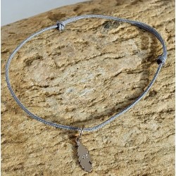 Bracelet Cordon avec cham plume argenté – Lucky Team