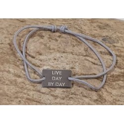 Bracelet cordon "Live day by day" - Lucky Team