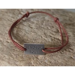 Bracelet cordon "Je vœux...