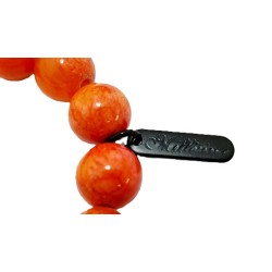 Bracelet orange en perles Millénium avec charm Love – Lucky Team