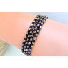 Bracelet fines perles bleu marine et cuivre - AFFARI AB