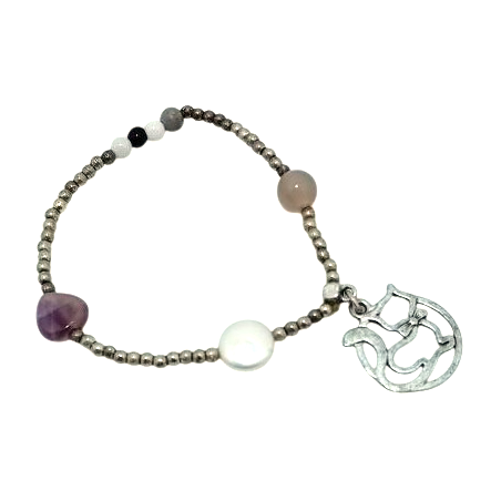 Bracelet de perles avec charm Chat