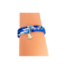 Bracelet 3 tours perles bleues et charm Colombe – Lucky Team