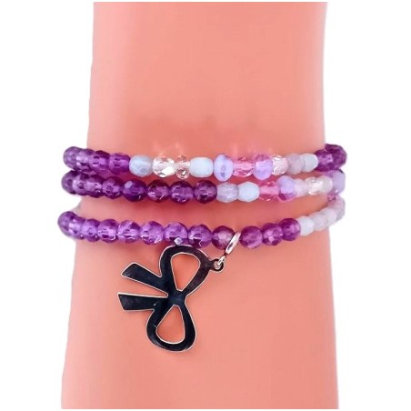 Bracelet de perles 3 tours charm Nœud – Lucky Team