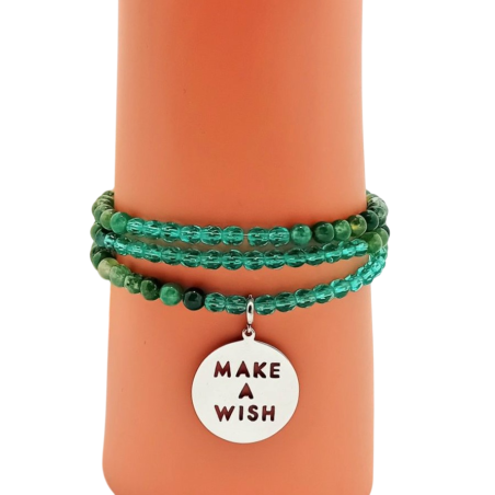 Bracelet de perles 3 tours charm "Make a wish" – Lucky Team