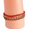 Bracelet cordon rouge tressé et chaîne  – Affari AB