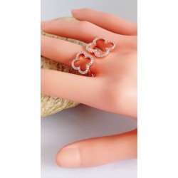 Bague deux trèfles Argent 925 rose