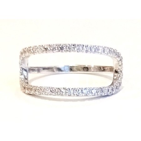 Bague rectangle ajouré serti argent 925