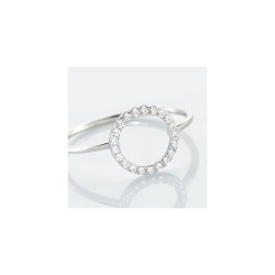 Bague en argent 925 cercle serti de zirconium
