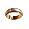 Bague homme acier et or 3 vis dorées