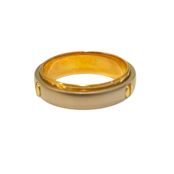 Bague homme acier et or 3 vis dorées