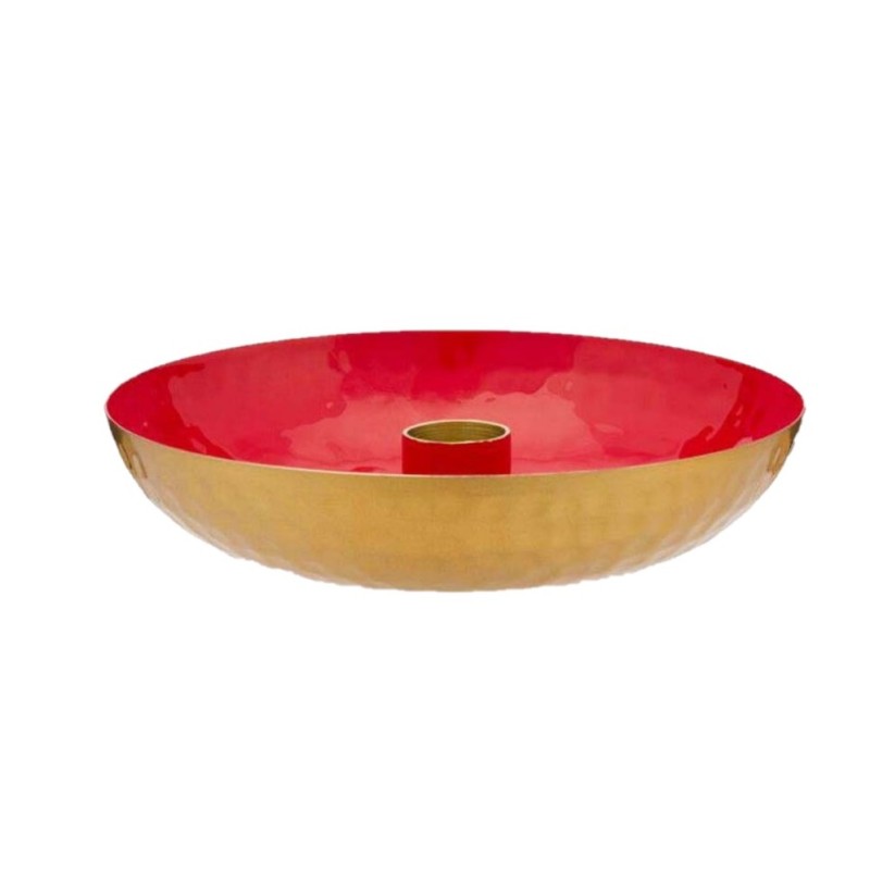 Bougeoir en métal Blushing rouge - 16 cm-Pip Studio