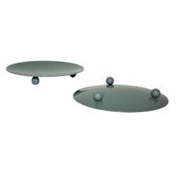 Support pour bougie en métal gris
