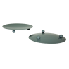 Support pour bougie en métal gris