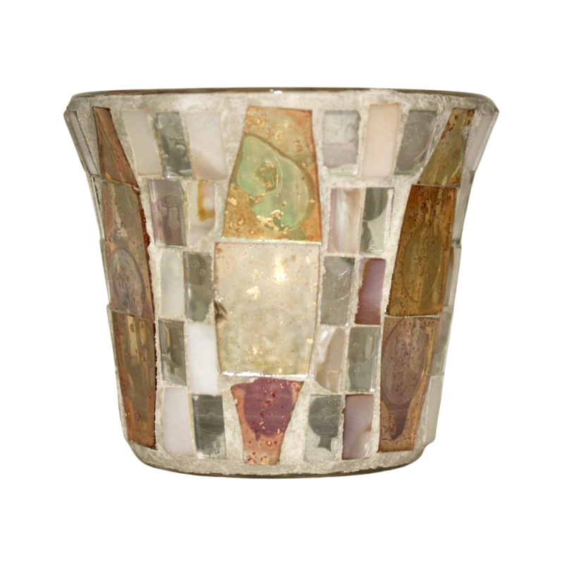 Photophore évasé mosaïque Village Candle