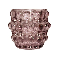 Photophore en verre mauve à...