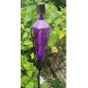Torche " Epis" de jardin en verre couleur parme et  fer forge Cecilia Création