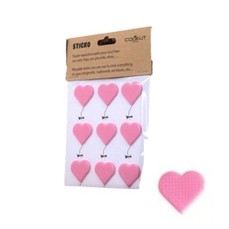 Stickers fix coeurs repositionnables - Cookut