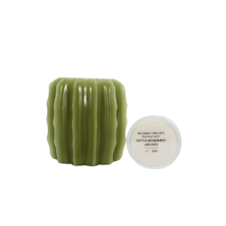 Photophore cactus en cire Olive avec recharge parfumée - Bougie la Française
