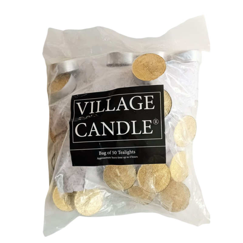Sachet de 50 lumignons dorés village candle