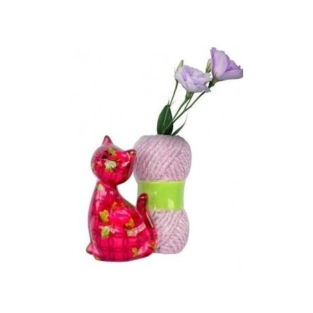 Vase le chat rouge caramel Pomme Pidou