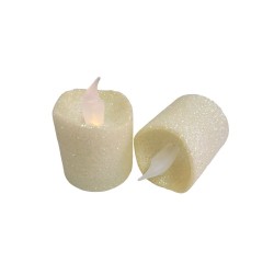 2 bougies LED votives pailletées