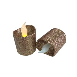 2 bougies LED votives pailletées