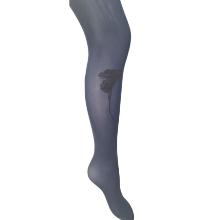 Collant marine fleurs de pavot noir– Berthe aux grands pieds