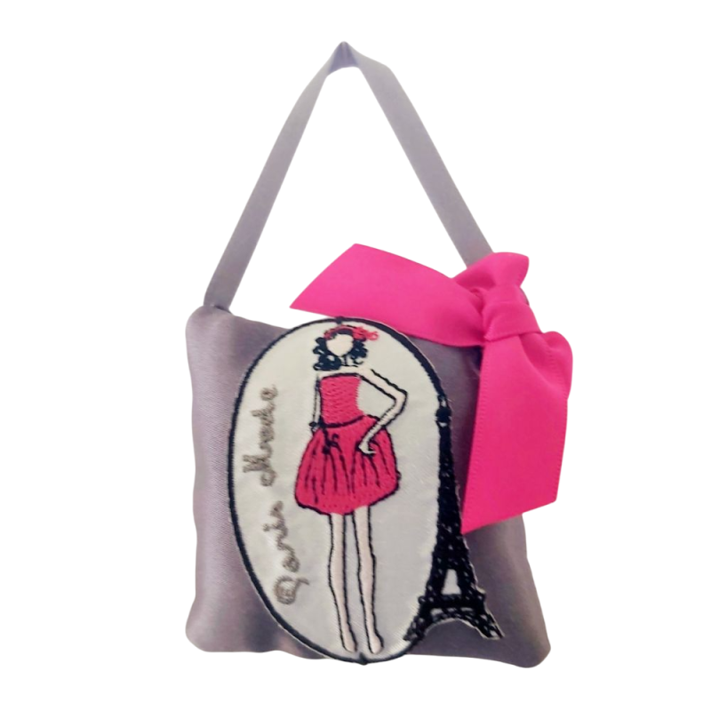 Coussin parfumé Paris mode Rose– Maryse à Paris