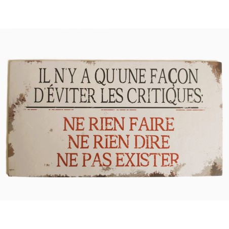 Carte Expression "Il n'y a qu'une façon d'éviter les critiques"