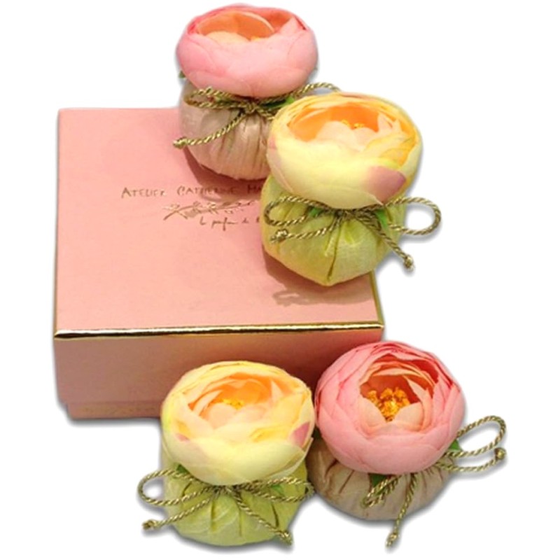 Coffret rose 4 baby boules à parfumer – Atelier Catherine Masson